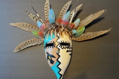 Native American–inspired gourd mask titled “Friendship” by gourd artist Donna Vargas