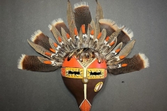 Native American–inspired gourd mask titled “Friendship” by gourd artist Donna Vargas