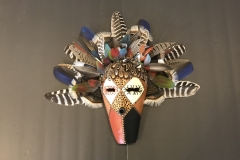 Decorative gourd totem sculpture by Tucson artist Donna Vargas