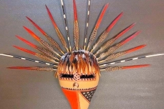 Native American–inspired gourd mask titled “Friendship” by gourd artist Donna Vargas