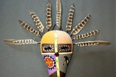 Decorative gourd totem sculpture by Tucson artist Donna Vargas