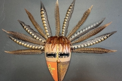 Native American–inspired gourd mask titled “Friendship” by gourd artist Donna Vargas