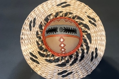 Native American–inspired gourd mask titled “Friendship” by gourd artist Donna Vargas
