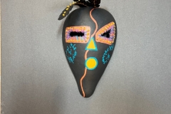 gourd mask Handcrafted with feathered headdress by Donna Vargas