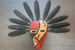 Native American–inspired gourd mask titled “Friendship” by gourd artist Donna Vargas