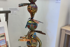 Decorative gourd totem sculpture by Tucson artist Donna Vargas