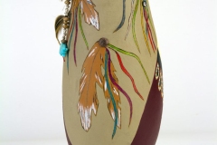Decorative gourd potsculpture by Tucson artist Donna Vargas