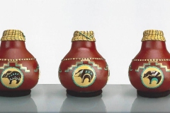 Decorative gourd pot by Tucson artist Donna Vargas